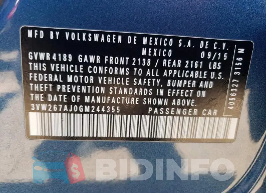 3VW267AJ0GM244355 Photo# 13