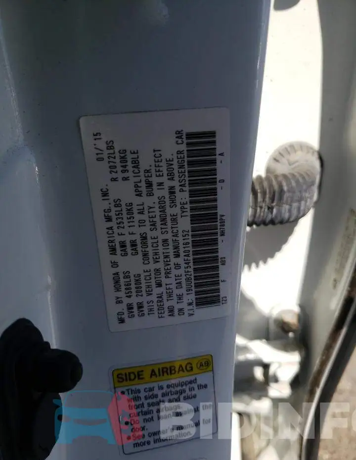 19UUB2F54FA016152 Photo# 13