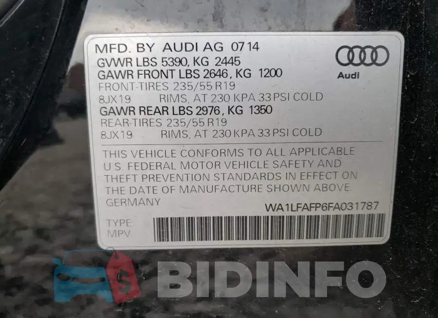WA1LFAFP6FA031787 Photo# 13