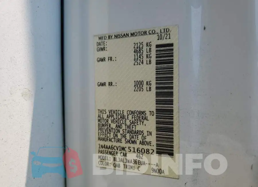 1N4AA6CV1MC516082 Photo# 12