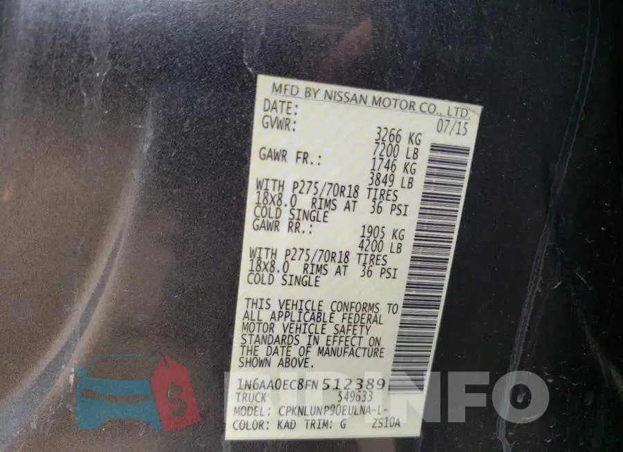 1N6AA0EC8FN512389 Photo# 12