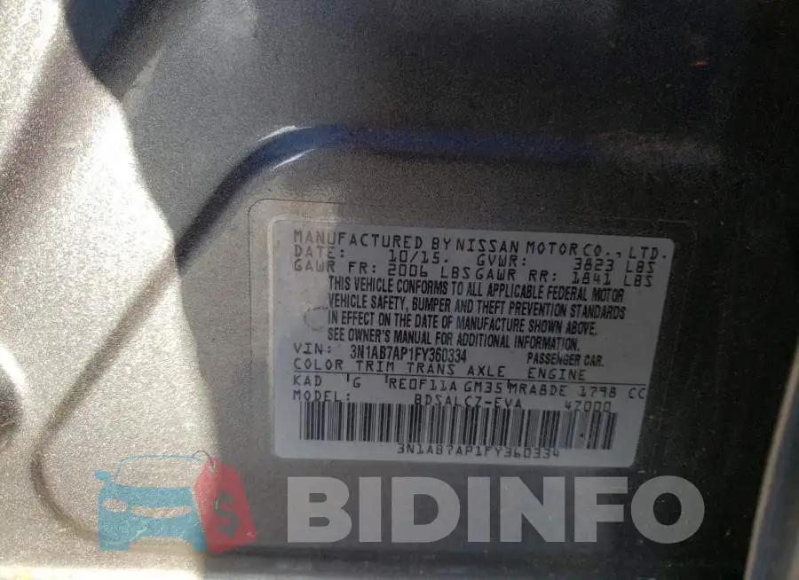 3N1AB7AP1FY360334 Photo# 12