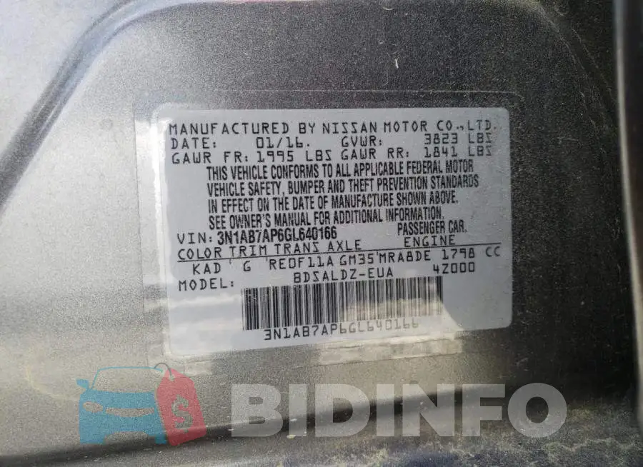 3N1AB7AP6GL640166 Photo# 12