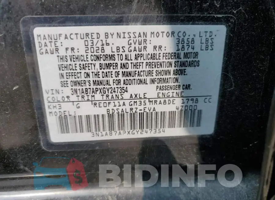 3N1AB7APXGY247354 Photo# 12