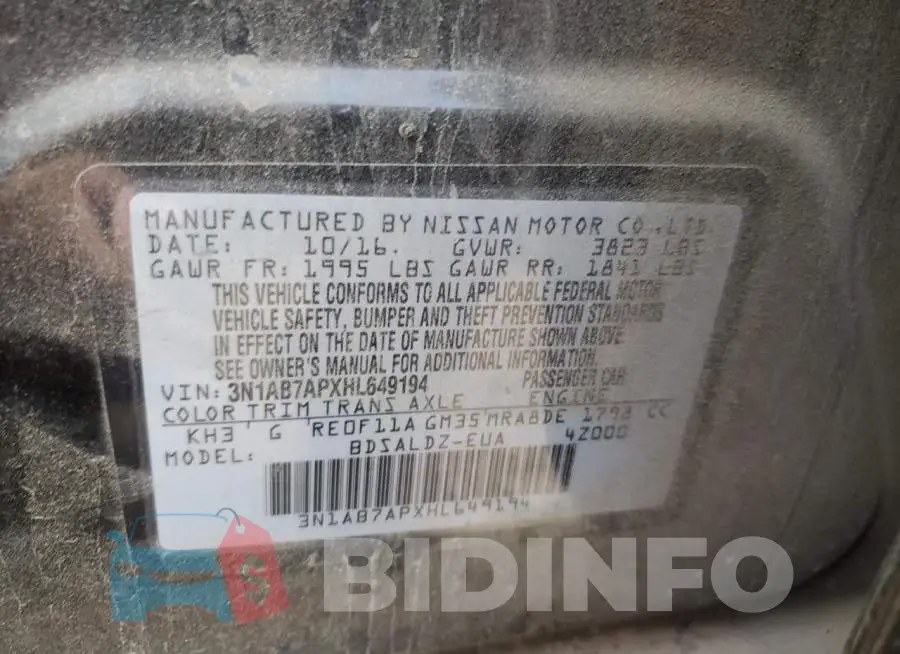 3N1AB7APXHL649194 Photo# 12