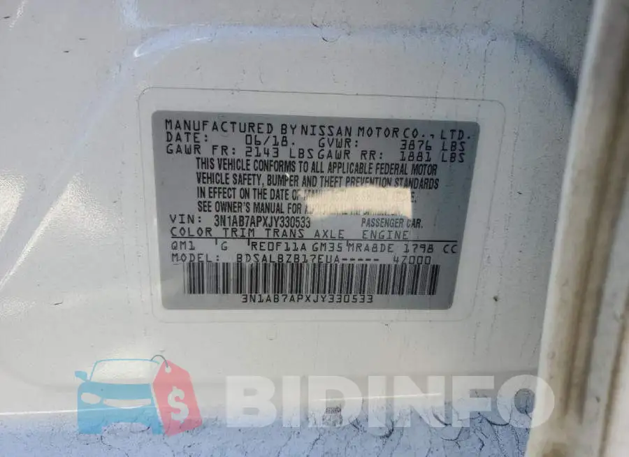 3N1AB7APXJY330533 Photo# 12
