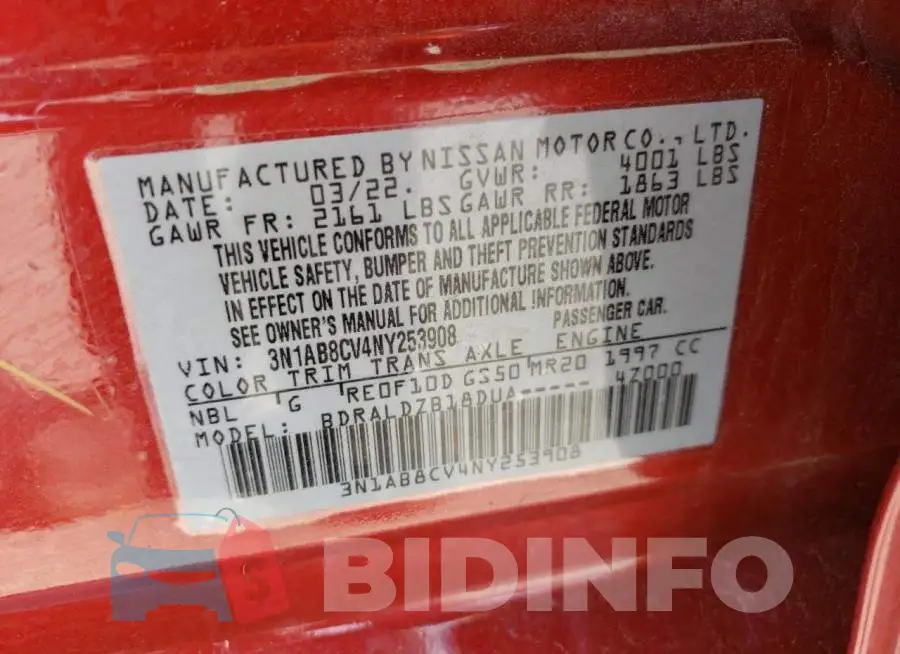 3N1AB8CV4NY253908 Photo# 12