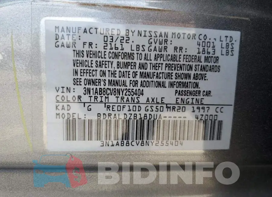 3N1AB8CV8NY255404 Photo# 12