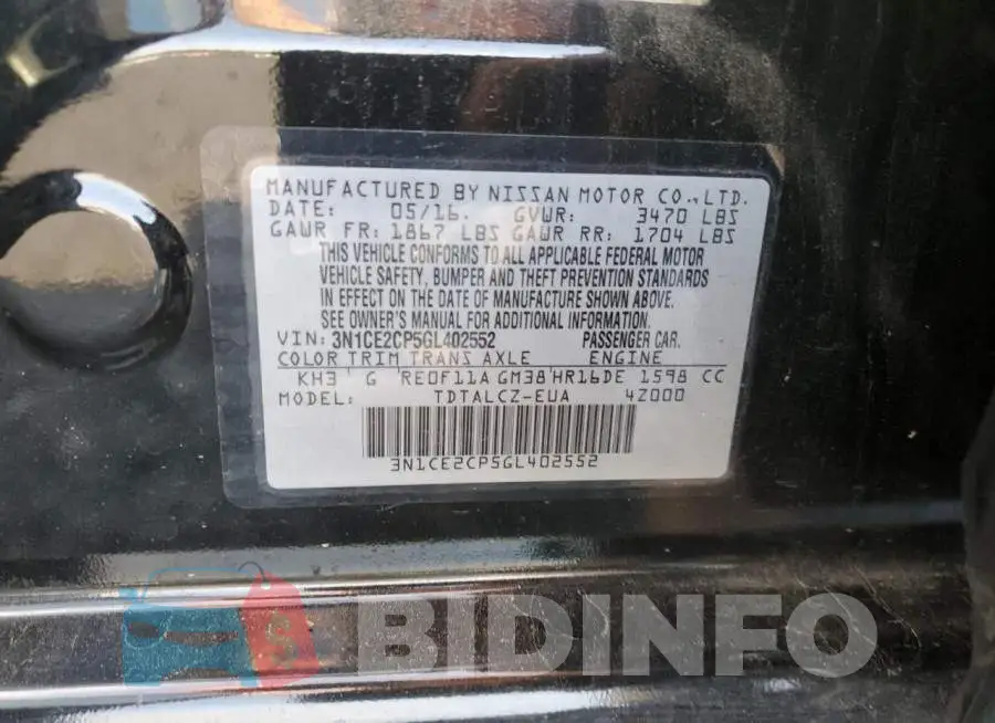 3N1CE2CP5GL402552 Photo# 12