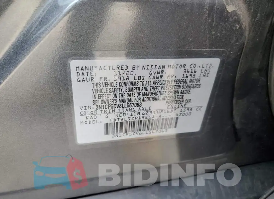 3N1CP5CV8LL567063 Photo# 13