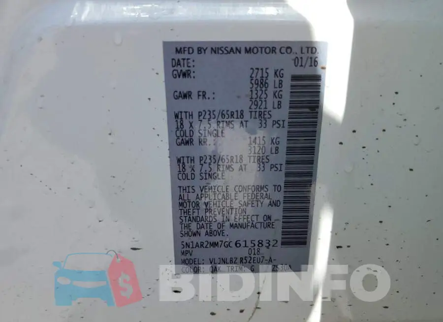 5N1AR2MM7GC615832 Photo# 13