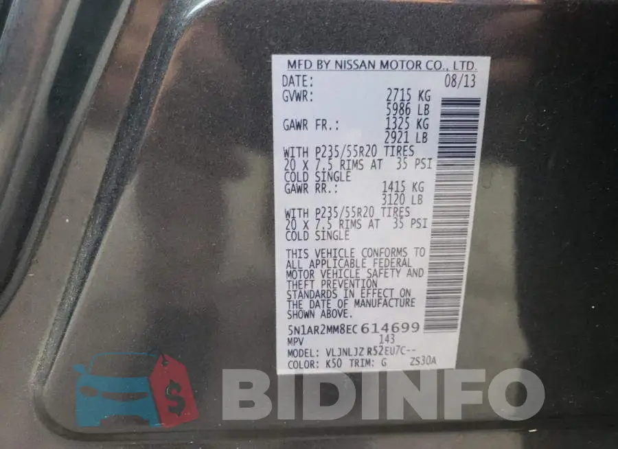5N1AR2MM8EC614699 Photo# 13
