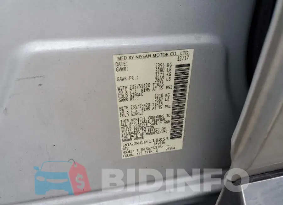 5N1AZ2MH1JN118855 Photo# 12