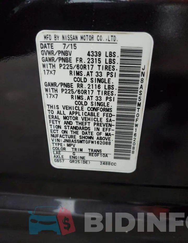 JN8AS5MT0FW162088 Photo# 13