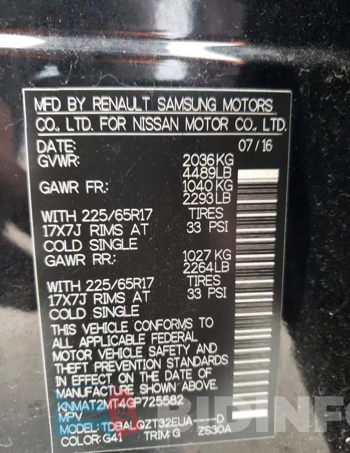 KNMAT2MT4GP725582 Photo# 14