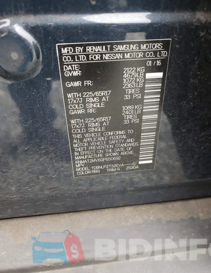 KNMAT2MV6GP650692 Photo# 12