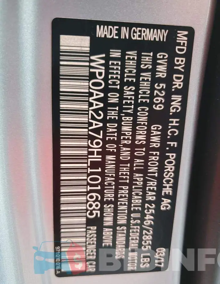WP0AA2A79HL101685 Photo# 12