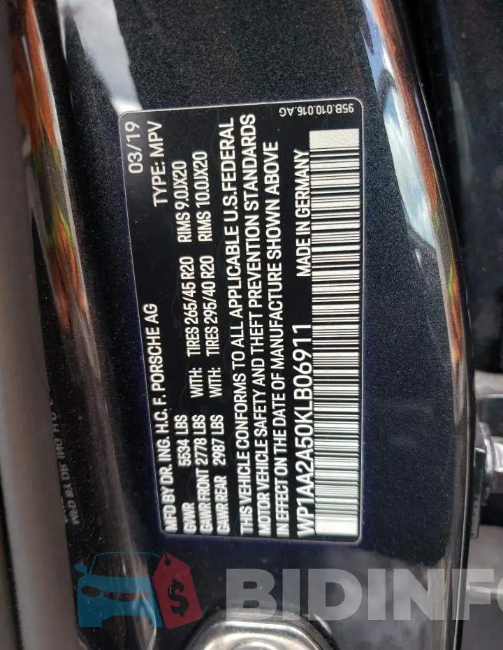 WP1AA2A50KLB06911 Photo# 12