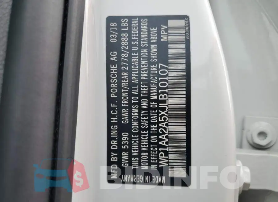 WP1AA2A5XJLB10107 Photo# 13