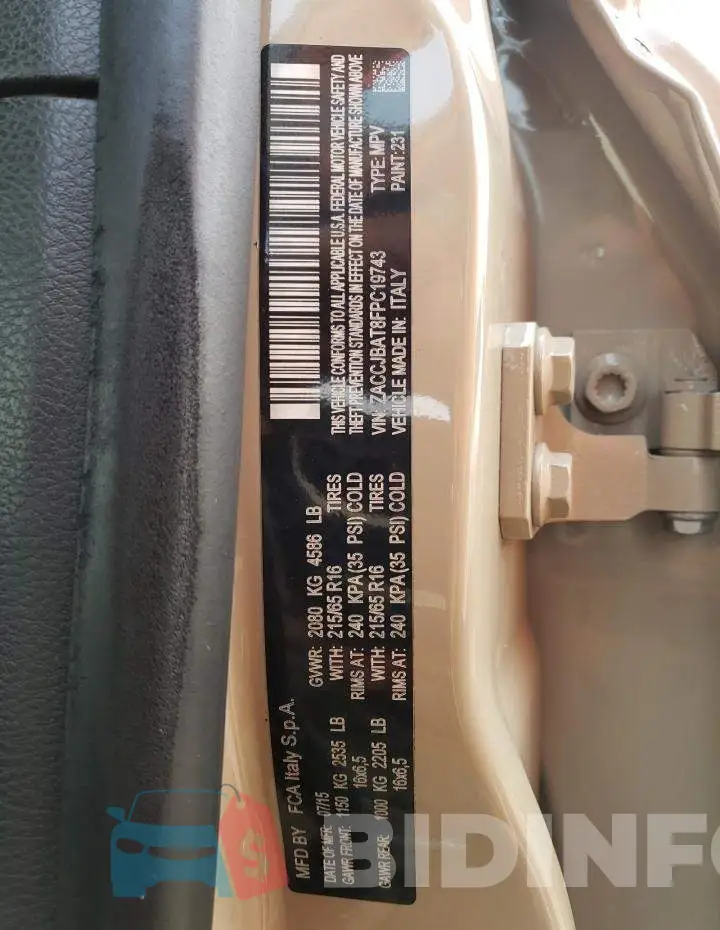 ZACCJBAT8FPC19743 Photo# 13