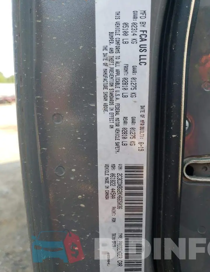 2C3CDXBG2KH665036 Photo# 13