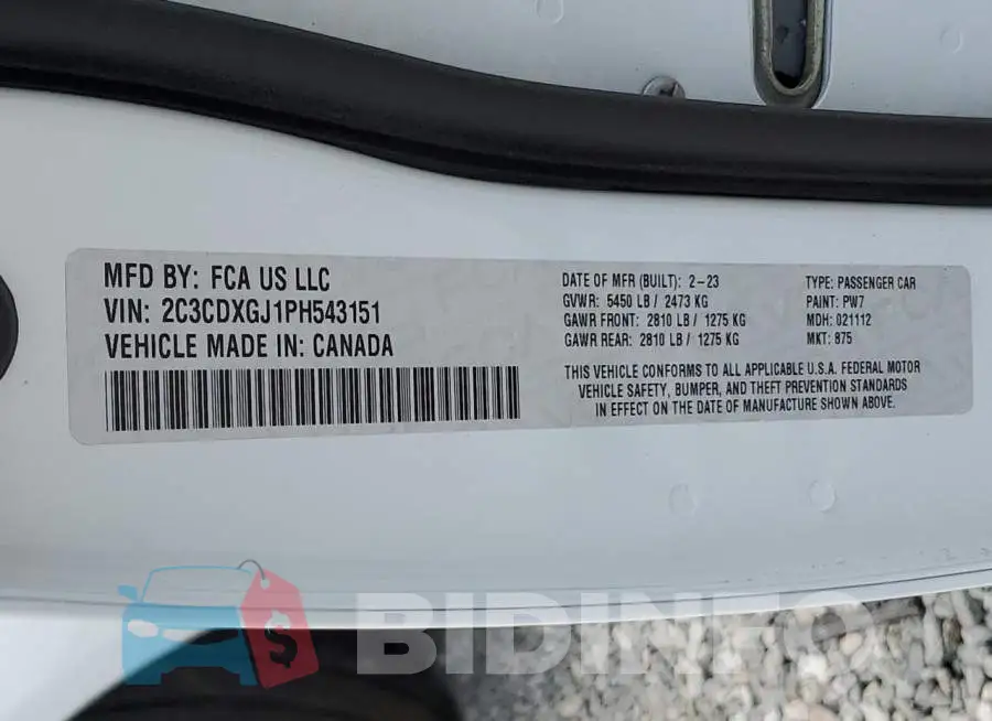 2C3CDXGJ1PH543151 Photo# 12