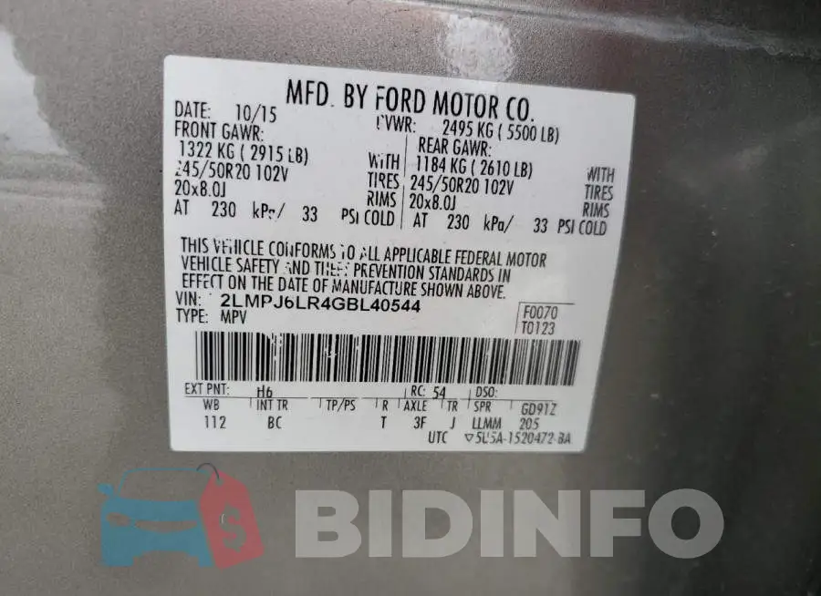 2LMPJ6LR4GBL40544 Photo# 13