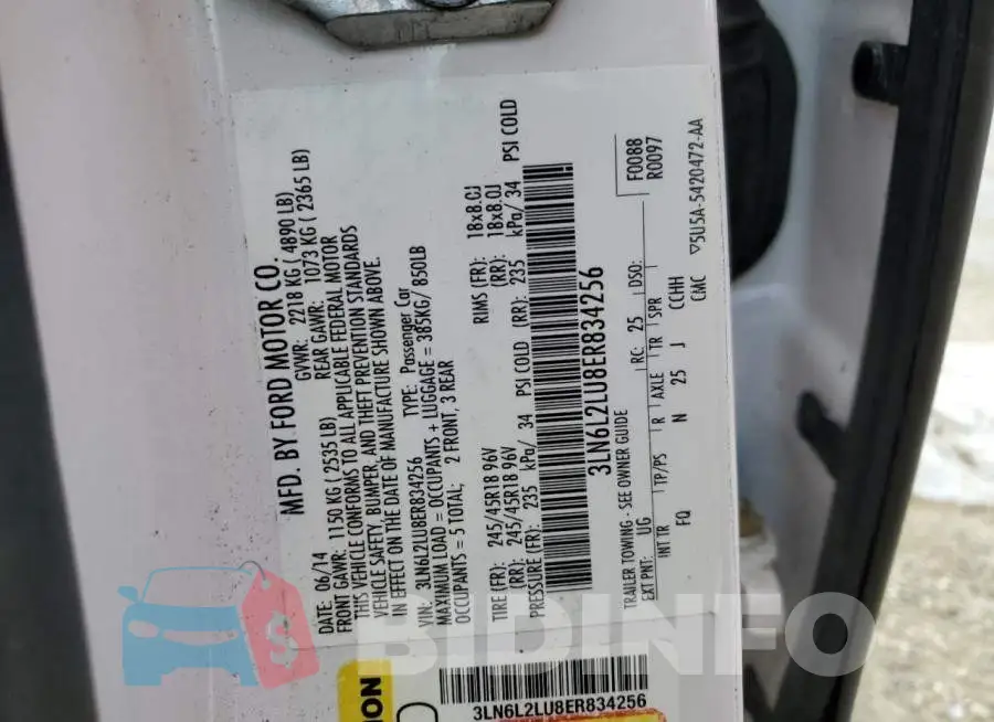 3LN6L2LU8ER834256 Photo# 12