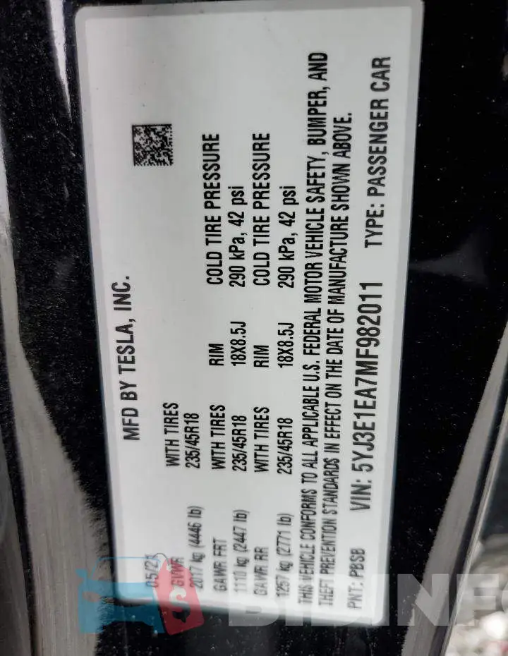 5YJ3E1EA7MF982011 Photo# 12