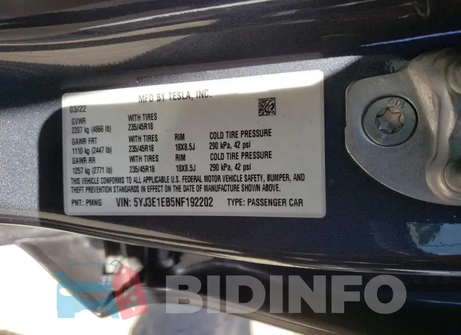 5YJ3E1EB5NF192202 Photo# 12