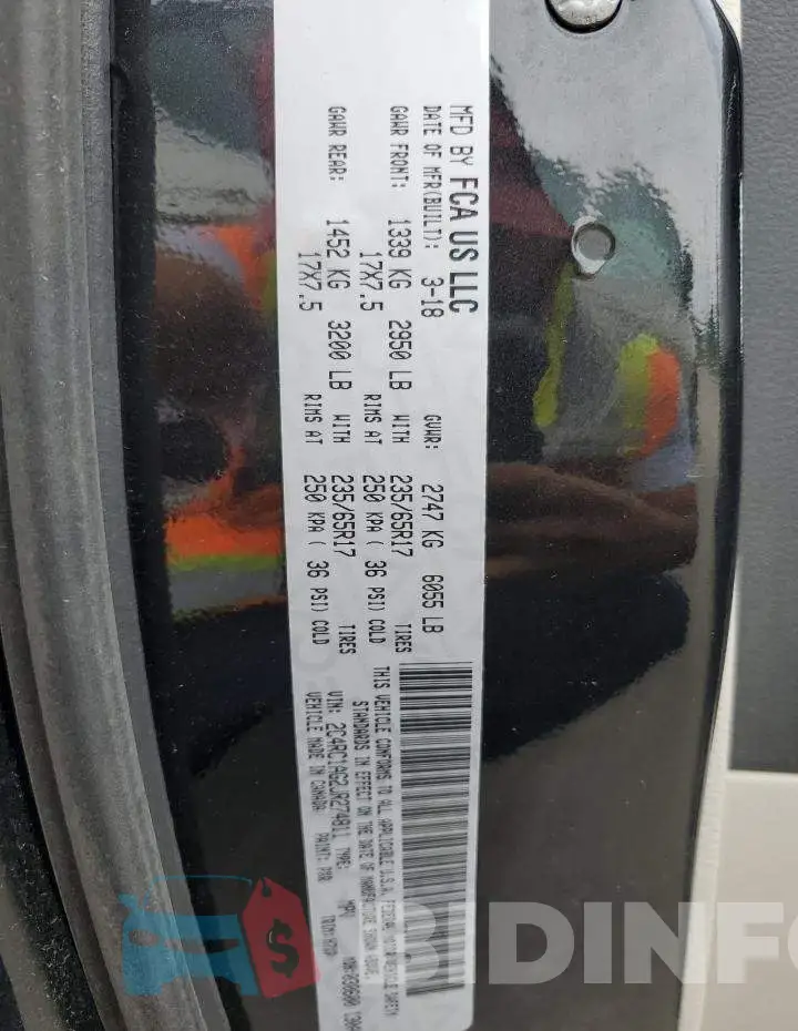 2C4RC1AG2JR274811 Photo# 13