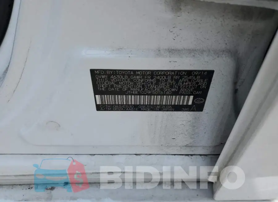 JTHBE1D29F5016140 Photo# 12