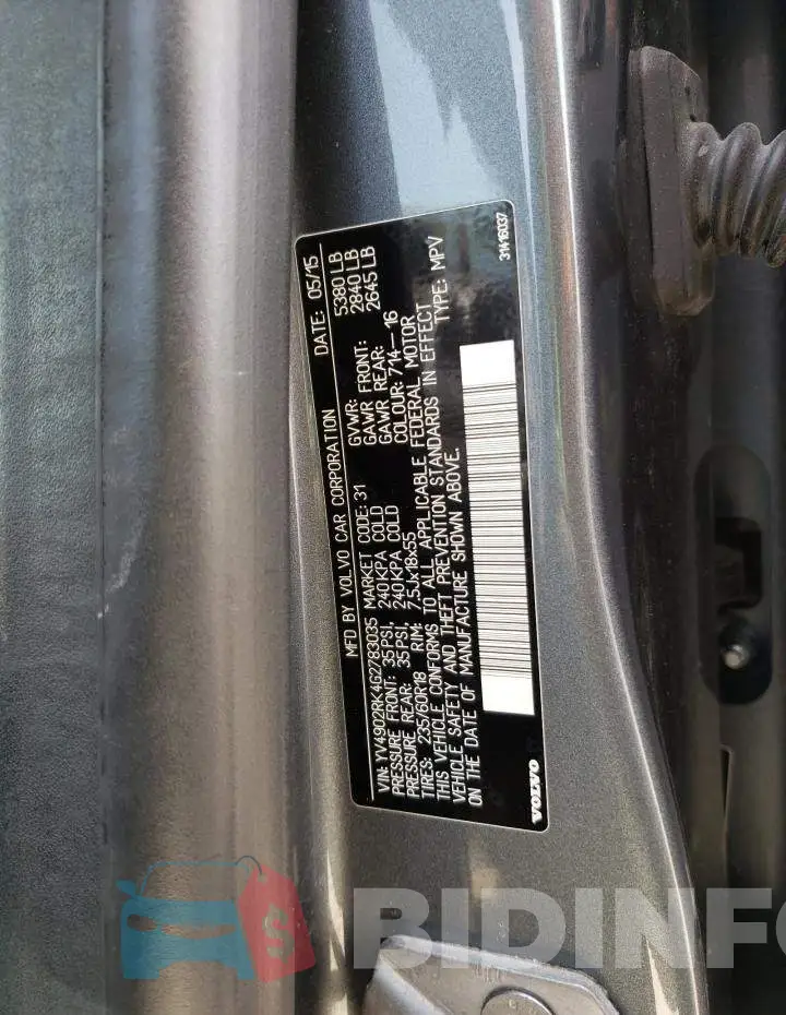 YV4902RK4G2783035 Photo# 13