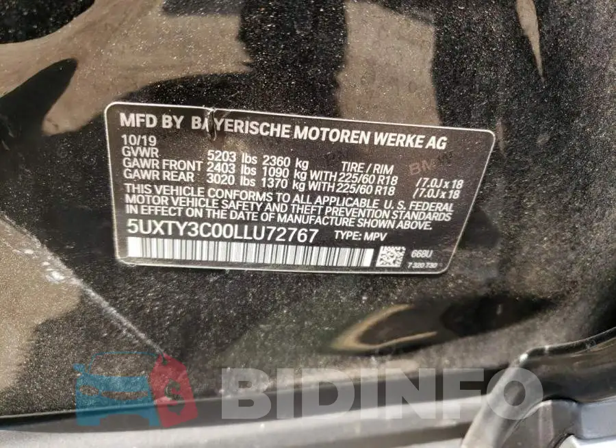 5UXTY3C00LLU72767 Photo# 13