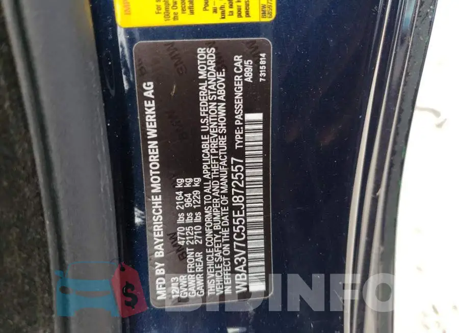 WBA3V7C55EJ872557 Photo# 12