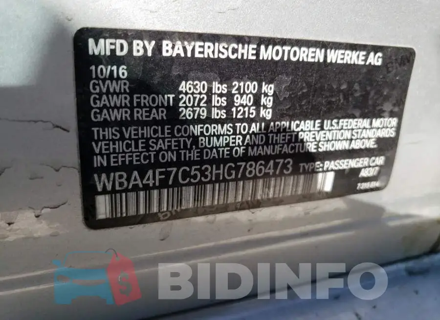 WBA4F7C53HG786473 Photo# 12