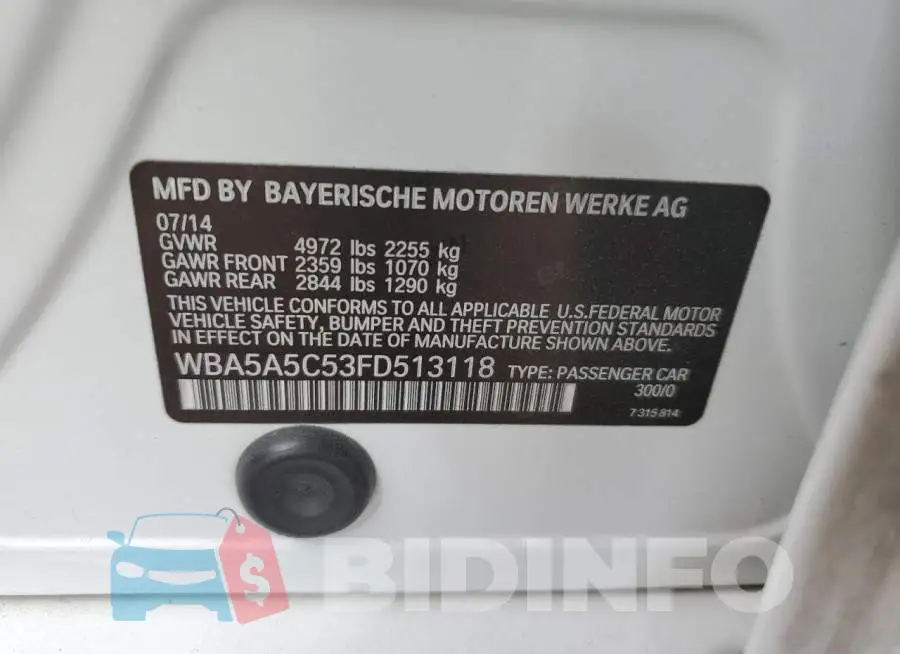 WBA5A5C53FD513118 Photo# 12