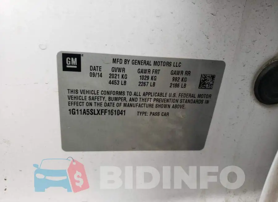 1G11A5SLXFF161041 Photo# 12