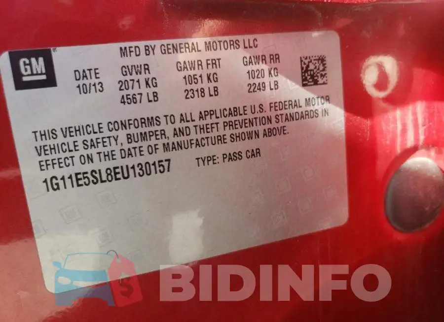 1G11E5SL8EU130157 Photo# 10