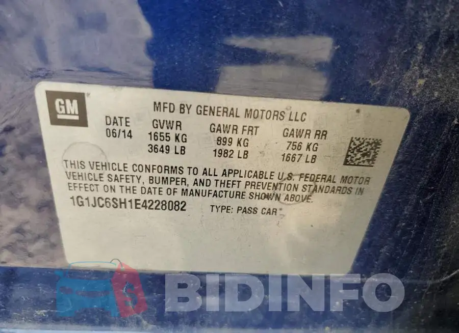 1G1JC6SH1E4228082 Photo# 12