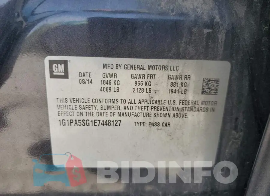 1G1PA5SG1E7448127 Photo# 12