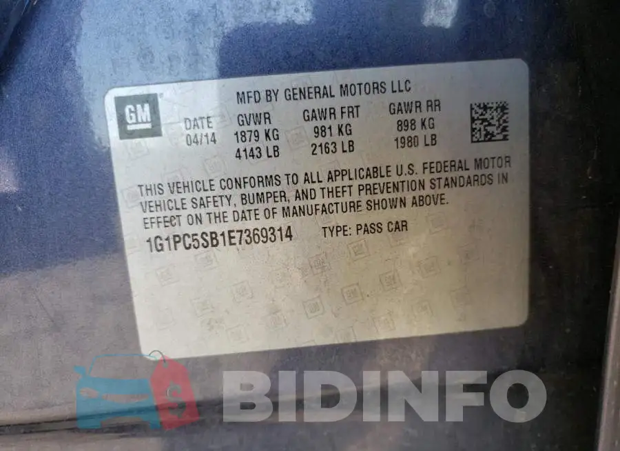 1G1PC5SB1E7369314 Photo# 12