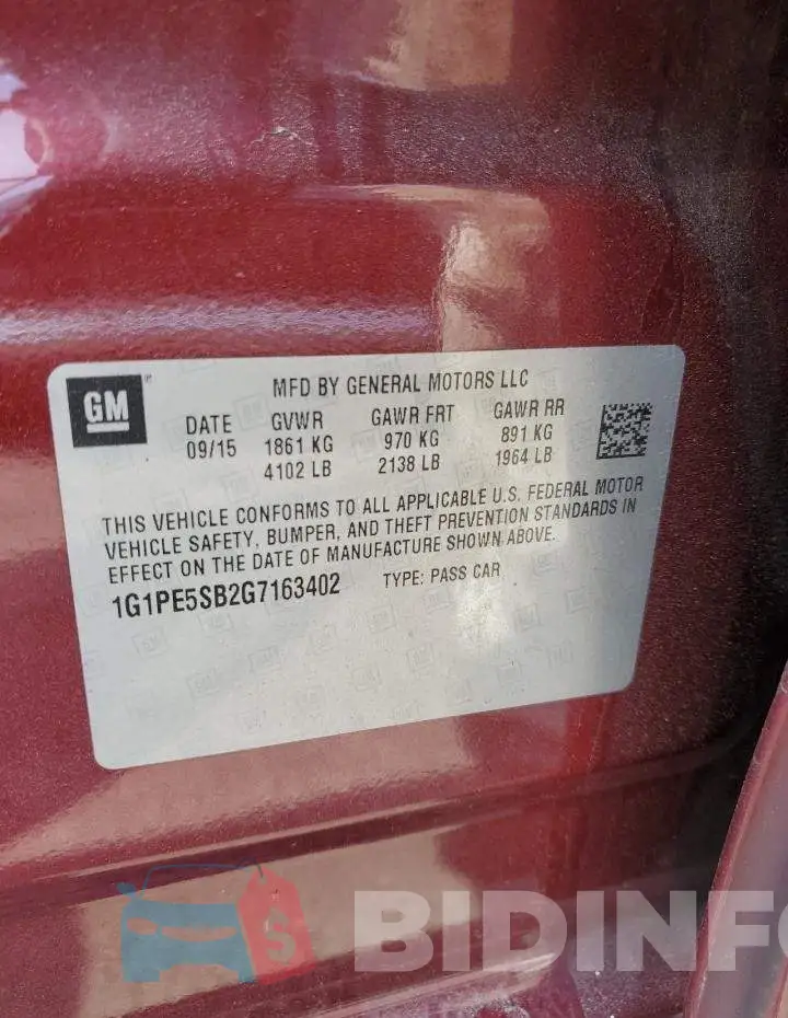1G1PE5SB2G7163402 Photo# 12