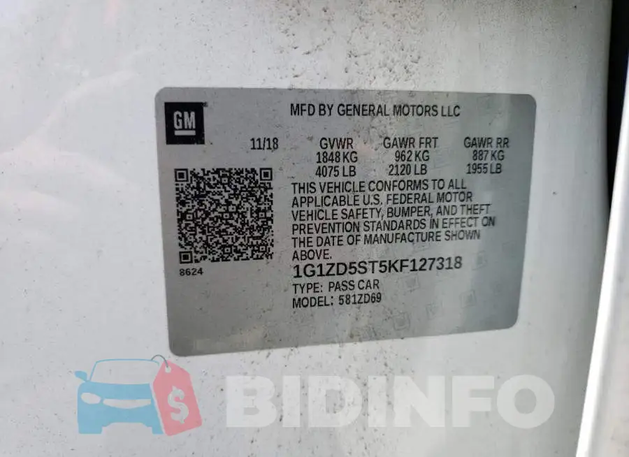 1G1ZD5ST5KF127318 Photo# 12
