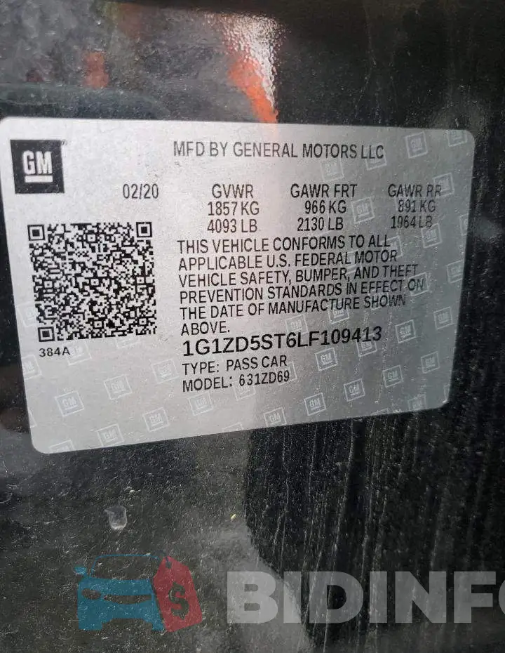 1G1ZD5ST6LF109413 Photo# 12