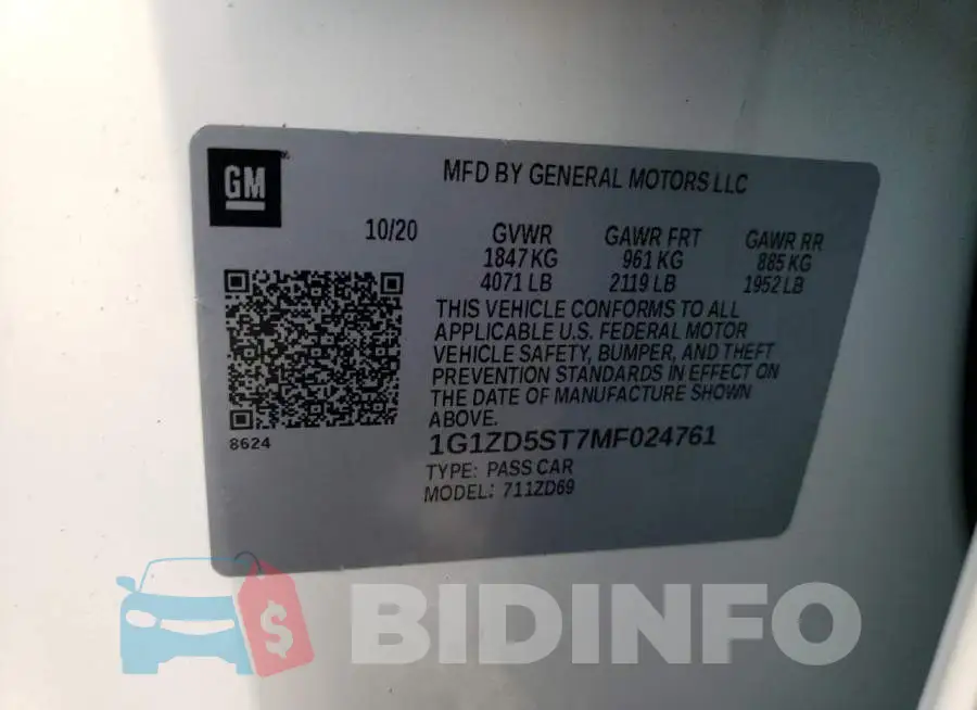 1G1ZD5ST7MF024761 Photo# 12