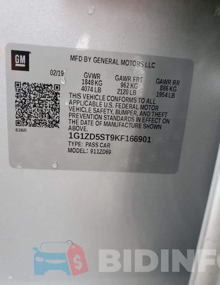 1G1ZD5ST9KF166901 Photo# 12