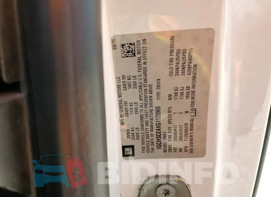 1GCHSCEAXG1120960 Photo# 10