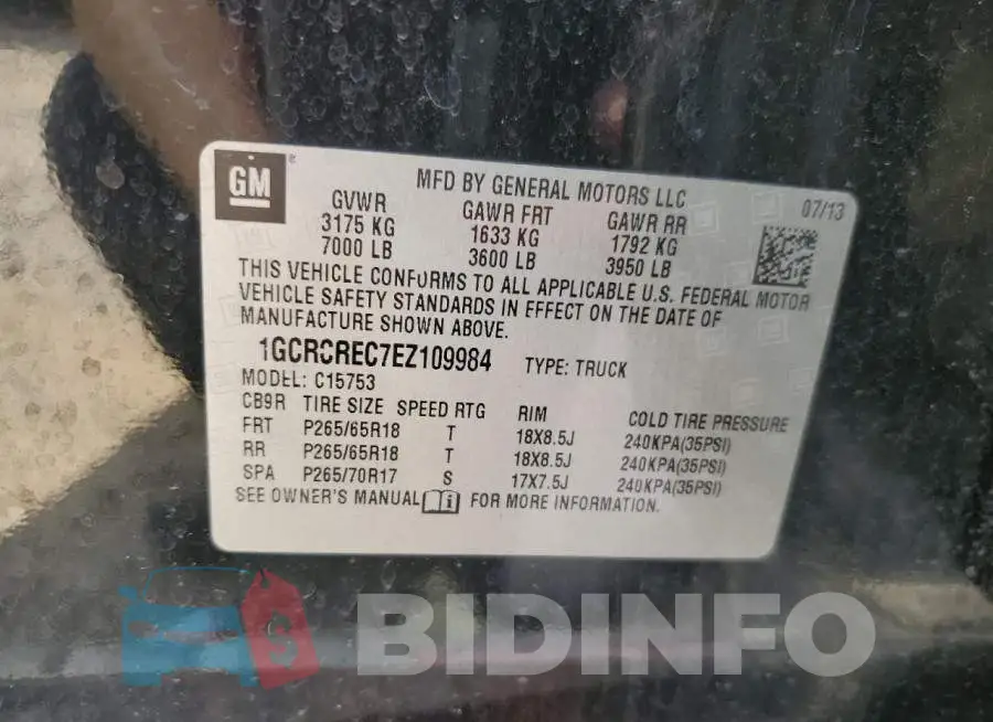 1GCRCREC7EZ109984 Photo# 13