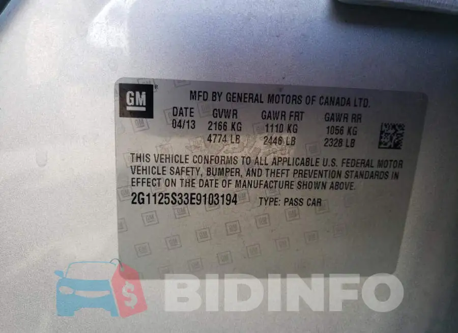 2G1125S33E9103194 Photo# 13